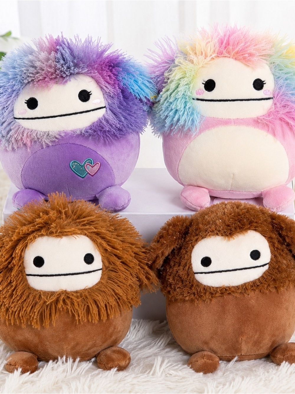 lSquishmallow 7-8” Benny Brown Bigfoot Big Foot Plush Kellytoy Authentic  set 4